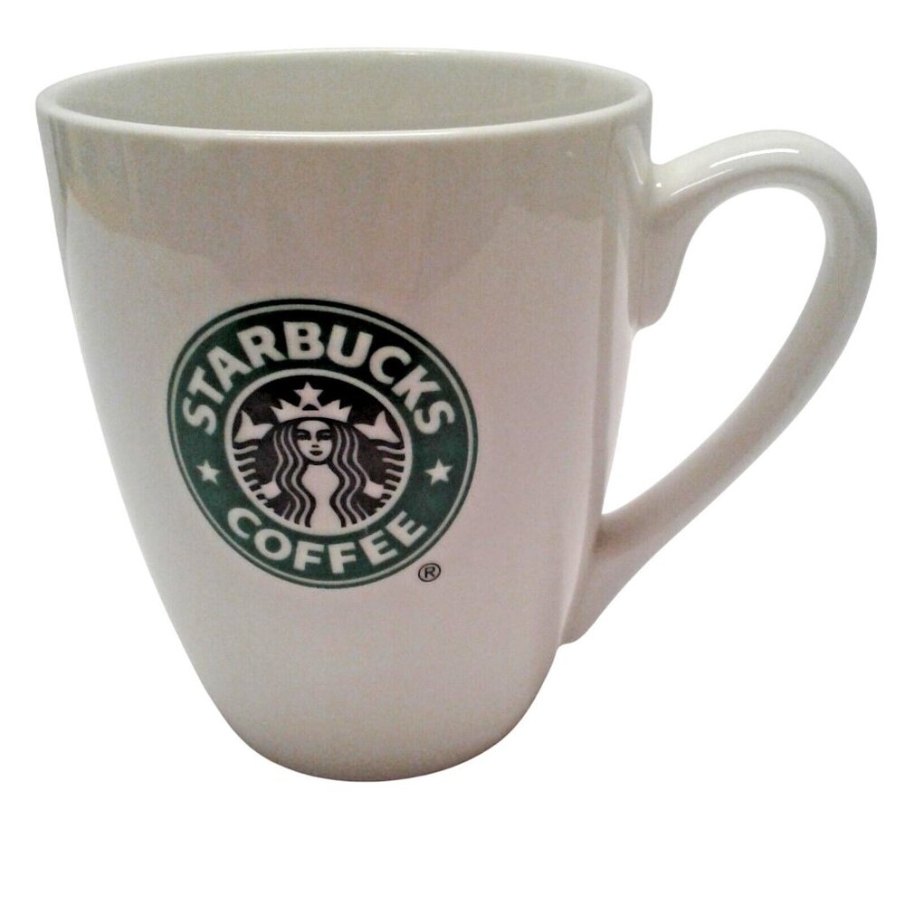 Starbucks 10.2oz Coffee Cup Mug White Classic Green Mermaid Siren Logo 2007